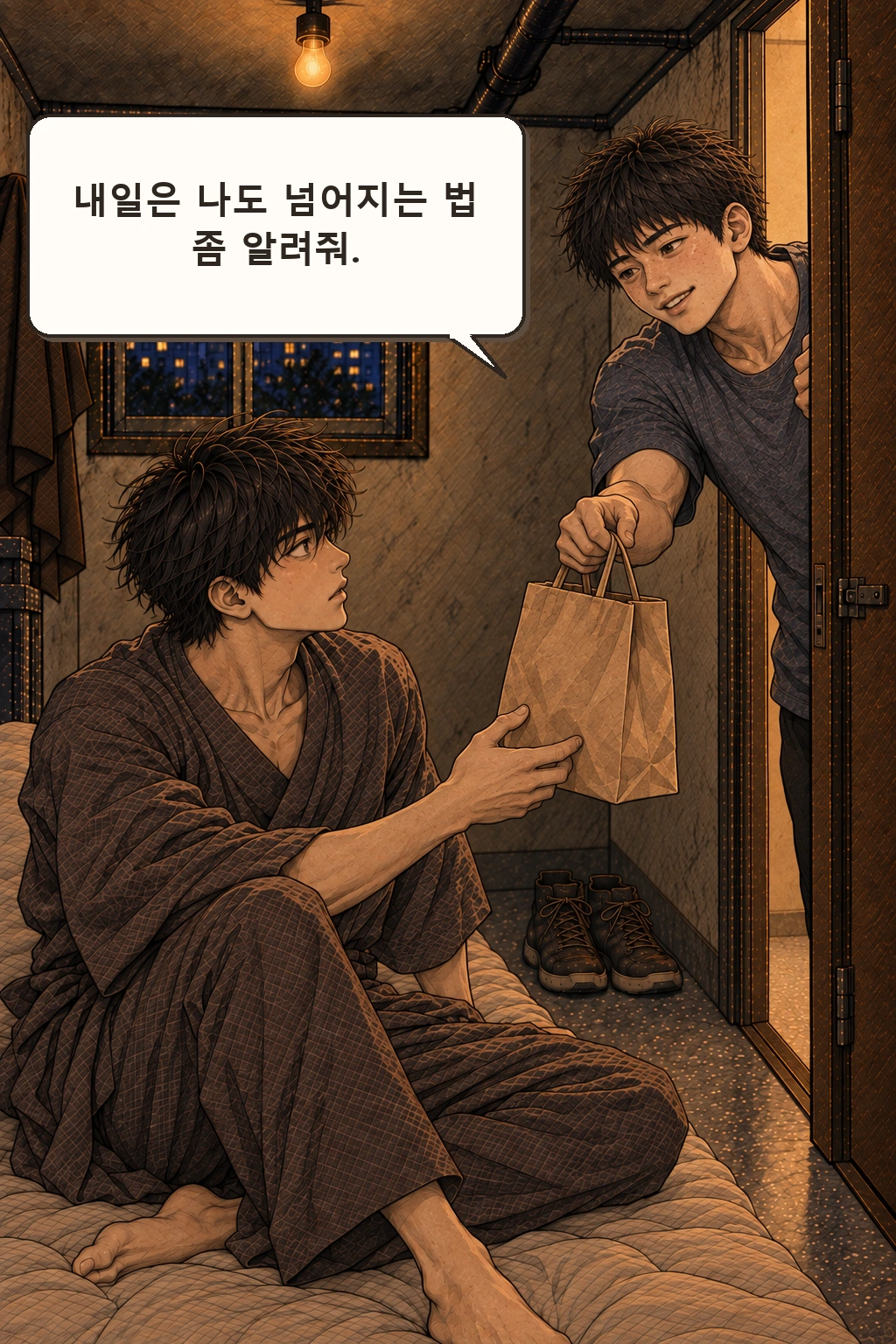 민석 “내일은 나도 넘어지는 법 좀 알려줘.”