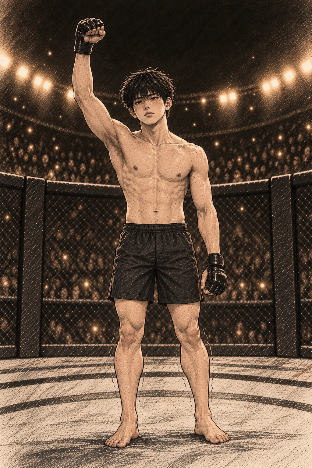 도윤은 손이 올라가도 웃지 못한다. 세 번째 라운드까지 버틴 다리가 미세하게 떨린다.