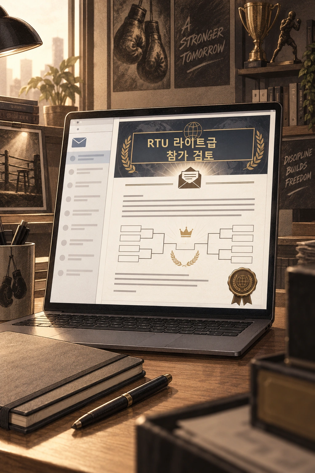 RTU 라이트급 토너먼트의 참가 검토 연락.