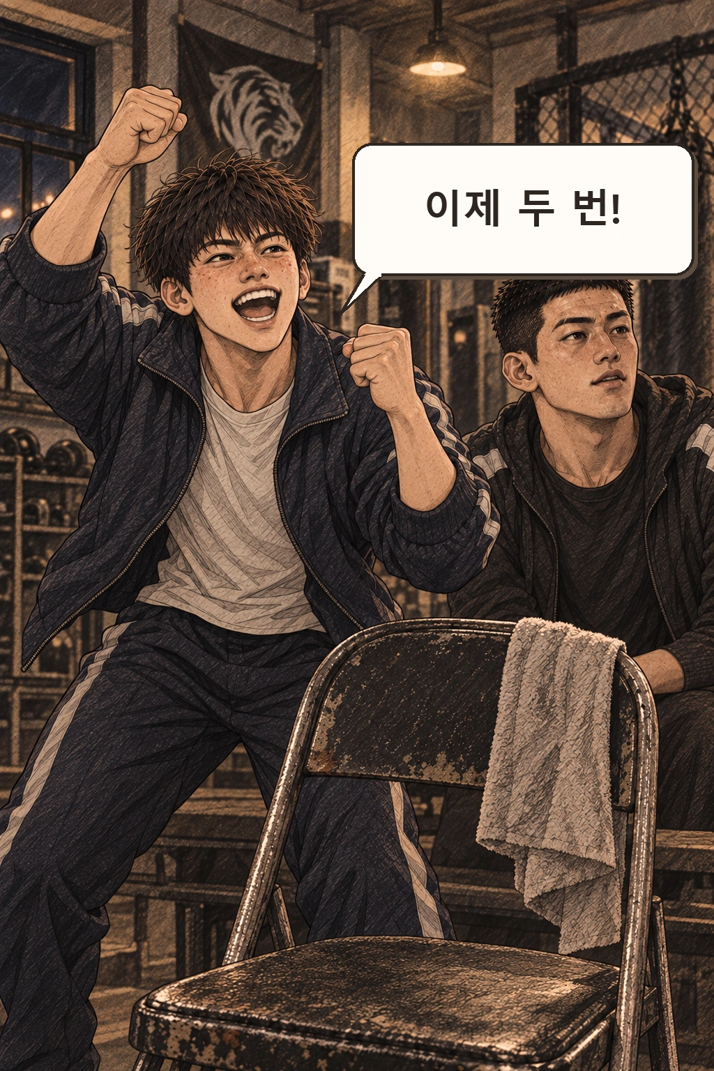 민석이 “이제 두 번!”이라고 외친다.