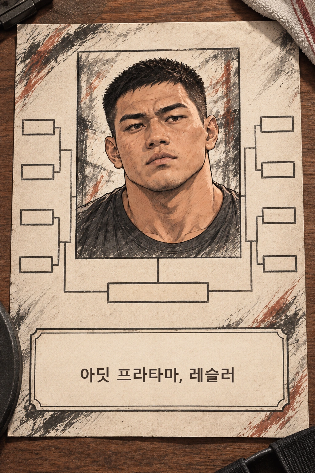 대진표 반대편 승자 ‘아딧 프라타마, 레슬러’ 사진.